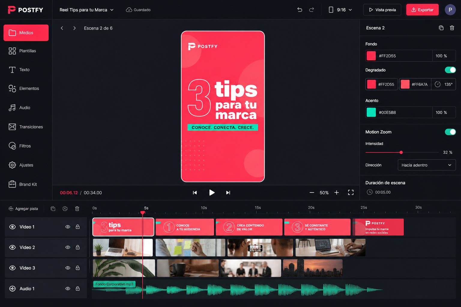Editor visual Postfy
